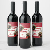 ハッピーホリデーズフォトワインラベル ワインラベル (ボトル)
