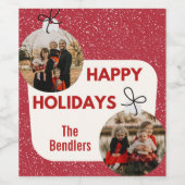 ハッピーホリデーズフォトワインラベル ワインラベル (シングルラベル)