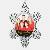 ハッピーホリデーズフォト スノーフレークピューターオーナメント (右)