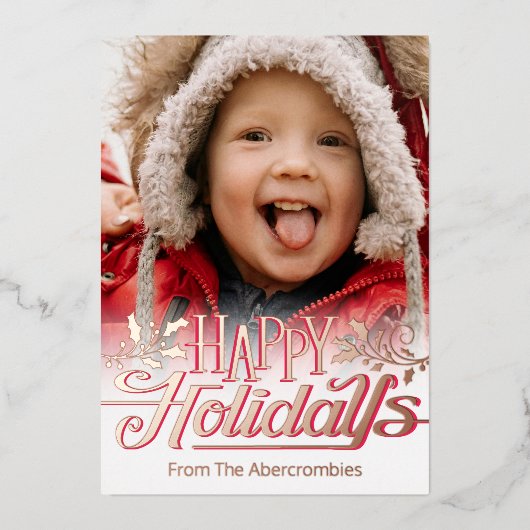 ハッピーホリデーズフォト 箔シーズンカード (正面)