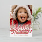ハッピーホリデーズフォト 箔シーズンカード (立ち正面)