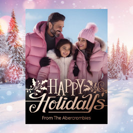 ハッピーホリデーズフォト 箔シーズンカード