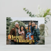 ハッピーホリデーズフォト 箔シーズンカード (立ち正面)