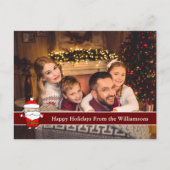 ハッピーホリデーズフルカード写真とかわいいサンタ ポストカード (正面)