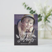 ハッピーホリデーズフルフォトシック手文字 シーズンポストカード (スタンド正面)