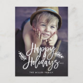 ハッピーホリデーズフルフォトシック手文字 シーズンポストカード (正面)