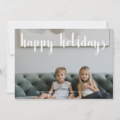 ハッピーホリデーズフルフォトスクリプモダント シーズンカード (正面)