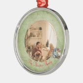 ハッピーホリデーズフレーム写真メリークリスマスファミリー メタルオーナメント (左)