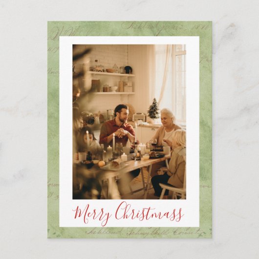 ハッピーホリデーズフレーム写真メリークリスマス ポストカード (正面)