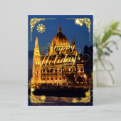 ハッピーホリデーズブダペストナイトタイム金ゴールド 箔シーズンカード (立ち正面)