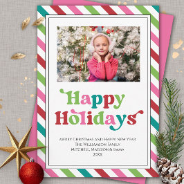 ハッピーホリデーズブライトおもしろいホリデークリスマスフォト シーズンカード