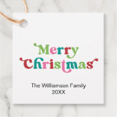 ハッピーホリデーズブライトホリデークリスマスタイポグラフィ フェイバータグ (正面)