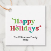 ハッピーホリデーズブライトホリデークリスマスタイポグラフィ フェイバータグ (正面)