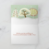 ハッピーホリデーズブラウンホーススノーウィーウィンタークリスマス シーズンカード (内部)