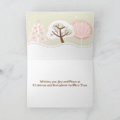 ハッピーホリデーズブラウンホースピンクウィンタークリスマス シーズンカード (内部)