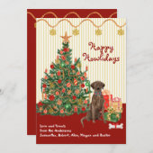 ハッピーホリデーズブラウンラブラドールリトリエバーツリー (正面/裏面)