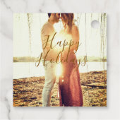 ハッピーホリデーズブラウン追加カップル写真名日付mo フェイバータグ (裏面)