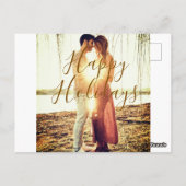 ハッピーホリデーズブラウン追加カップル写真名日付mo ポストカード (裏面)
