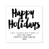 ハッピーホリデーズブラシスクリプトのパーソナライズ セルフインキングスタンプ (デザイン)