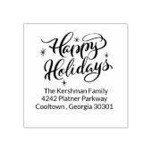 ハッピーホリデーズブラシ書道差出人住所 ラバースタンプ (インプリント)