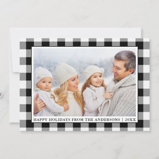 ハッピーホリデーズブラックアンドホワイトバッファロープレイド シーズンカード (正面)