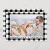 ハッピーホリデーズブラックアンドホワイトバッファロープレイド シーズンカード (正面/裏面)