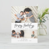ハッピーホリデーズブラックスクリプト数々の3コラージュ – 写真 シーズンカード (スタンド正面)