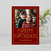 ハッピーホリデーズブルゴーニュ写真 箔シーズンカード (立ち正面)
