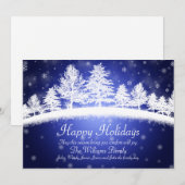 ハッピーホリデーズブルーウィンターシーンフラットカード シーズンカード (正面/裏面)
