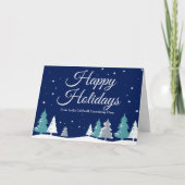 ハッピーホリデーズブルーカスタマイズ可能な会社のクリスマス シーズンカード (正面)