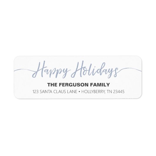 ハッピーホリデーズブルースクリプト差出人住所ラベル ラベル (正面)