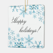 ハッピーホリデーズブルースノーフレーク セラミックオーナメント (左)