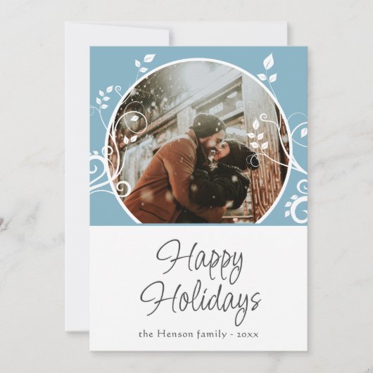 ハッピーホリデーズブルーフォージファミリーフォト シーズンカード (正面)