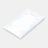 ハッピーホリデーズブルーモダンホリーフローラのアウトライン ポストイット (アングル)