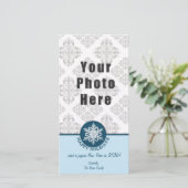 ハッピーホリデーズブルー紙スノーフレーク4x8 シーズンカード (スタンド正面)