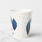 ハッピーホリデーズブルー金ゴールドクリスマスオーナメント 紙コップ (右)