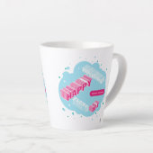 ハッピーホリデーズブルー&ピンク カフェラテマグ (右アングル)