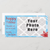 ハッピーホリデーズブルー/レッドスノーフレークテーマ シーズンカード (正面/裏面)