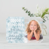 ハッピーホリデーズブルー《写真》ぼけ味写真テンプレートクリスマス シーズンカード (スタンド正面)