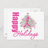 ハッピーホリデーズブレストガネピンクリボン シーズンポストカード (正面/裏面)