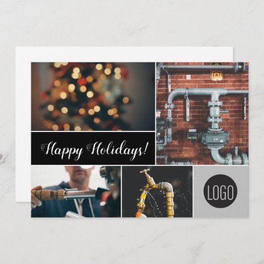 ハッピーホリデーズプラムバービジネスロゴの写真 シーズンカード (正面/裏面)