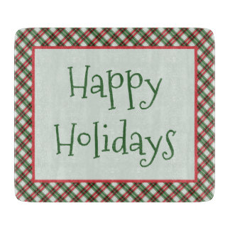 ハッピーホリデーズプレイドカントリー カッティングボード