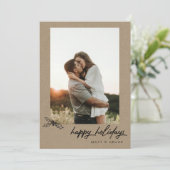 ハッピーホリデーズプレイドクリスマスフォトカード シーズンカード (スタンド正面)