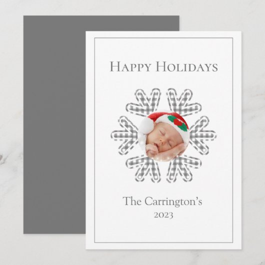 ハッピーホリデーズプレイドスノーフレーク写真シーズン (正面/裏面)