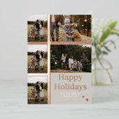 ハッピーホリデーズプレイド5家族フォトプレイドコラージュ 箔シーズンカード (立ち正面)