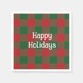 ハッピーホリデーズプレイド スタンダードカクテルナプキン