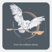 ハッピーホリデーズヘドウィッグ配信 |パーソナライズされた | スクエアシール (正面)