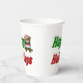 ハッピーホリデーズベアークリスマスタイポグラフィ 紙コップ (右)