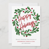 ハッピーホリデーズベリーリース企業のビジネス シーズンカード (正面)