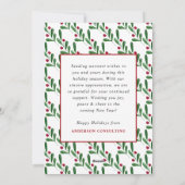 ハッピーホリデーズベリーリース企業のビジネス シーズンカード (裏面)